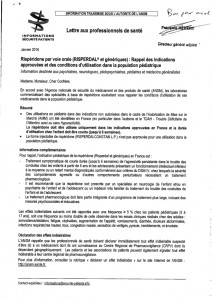 Lettre aux professionnels de santé - Rispéridone EG