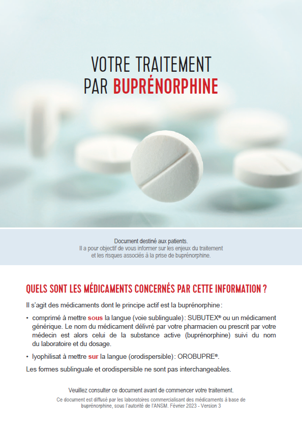 Message d'information sur la Buprénorphine EG |EG LABO